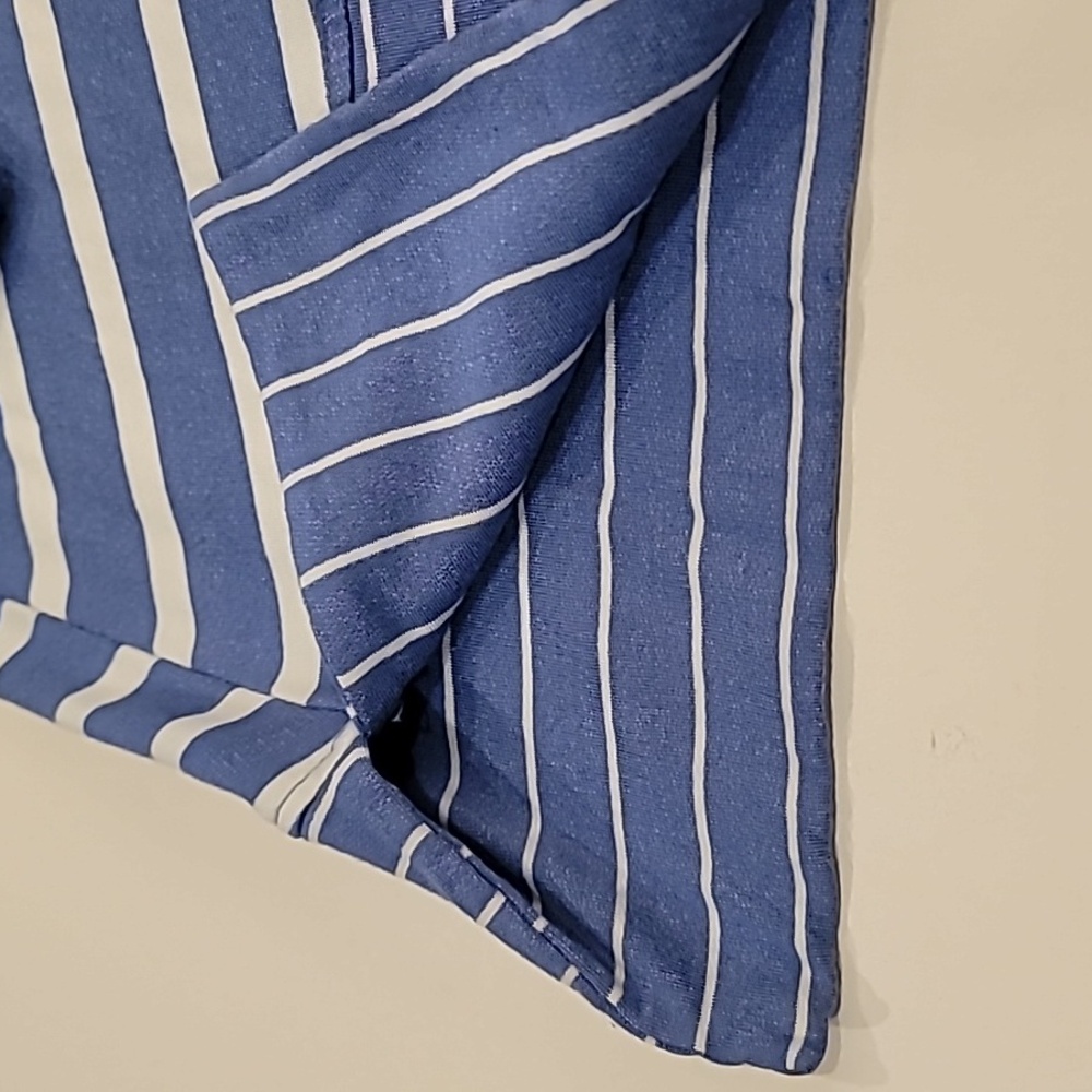 Cupio Striped Cowl Neck Top Blue White Large - Picture 5 of 12